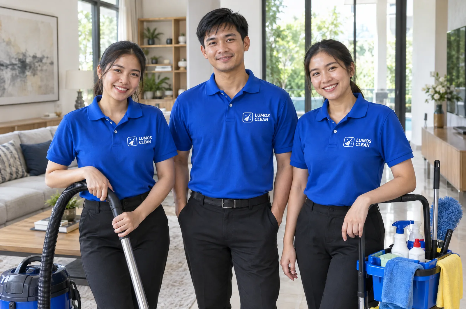 The Lumos Clean team in a bright Pattaya villa