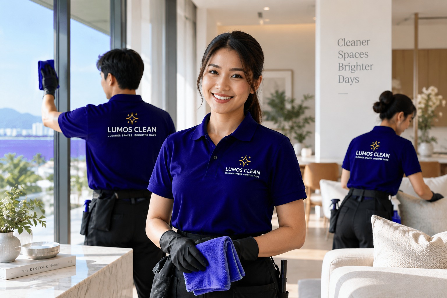 Lumos Clean team members cleaning a bright home in Pattaya