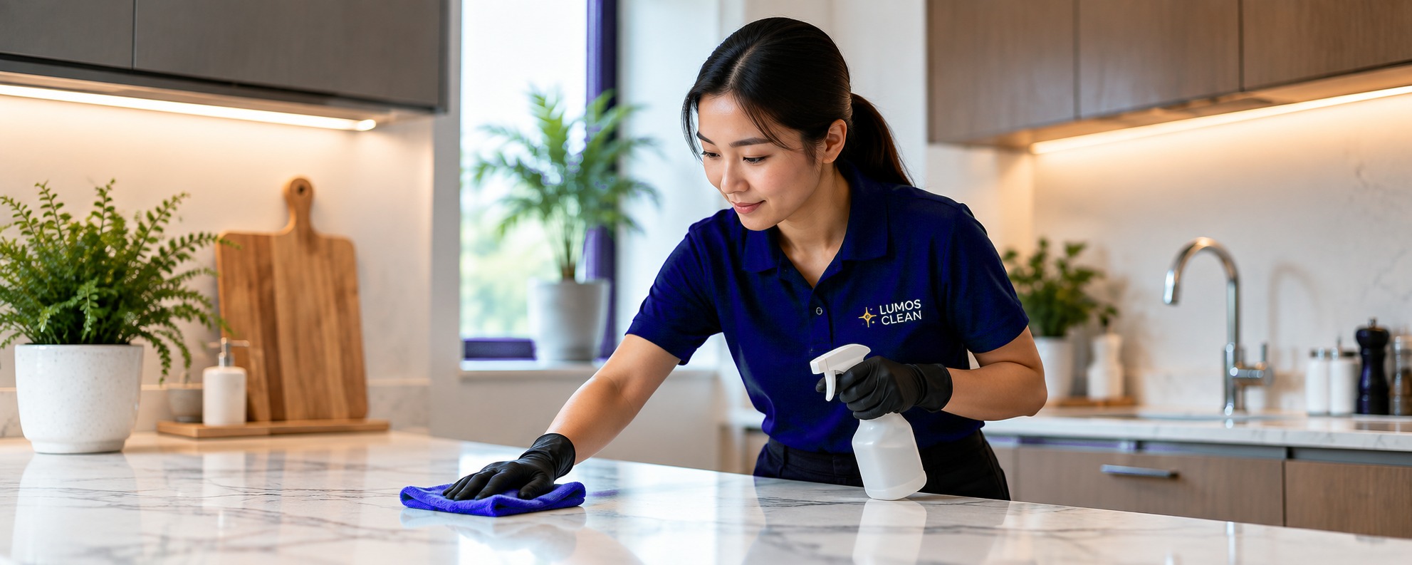 Lumos Clean team cleaning a home interior