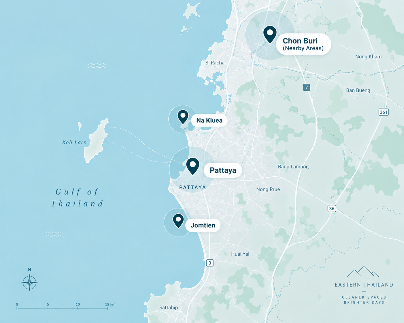 Lumos Clean service area: Pattaya, Jomtien, Na Kluea and Chon Buri